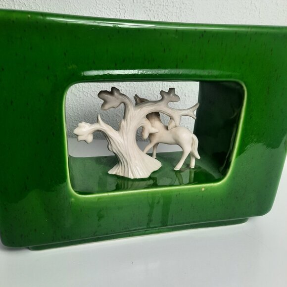 Vintage MCM Howard Pierce California USA Pottery Vase Bisque Horse Center #P-500 - Picture 12 of 13